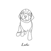 Line Art Digital Pet Portrait