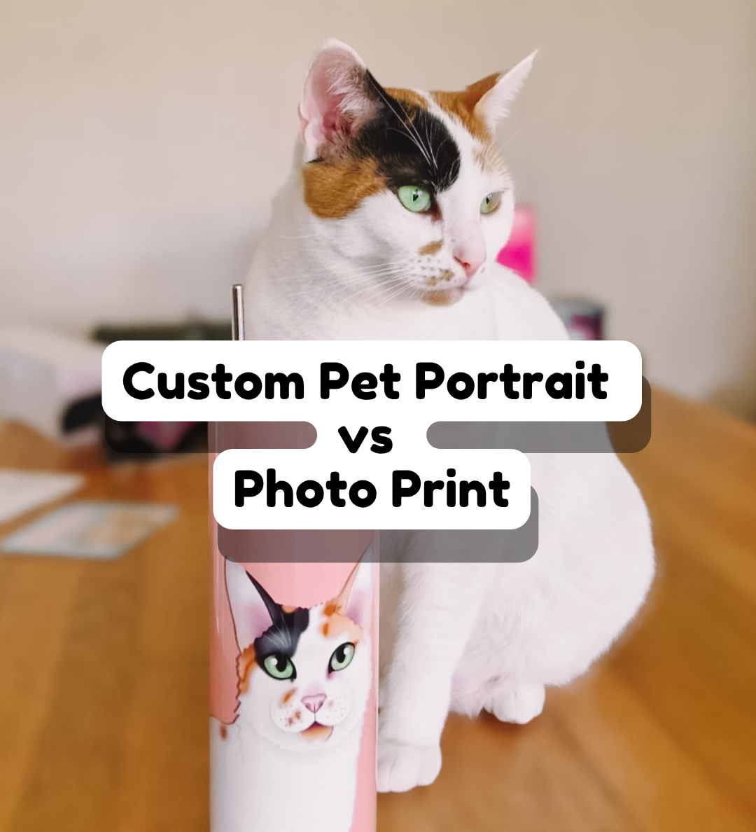 Custom Pet Portrait vs Photo Print: What’s the Difference?