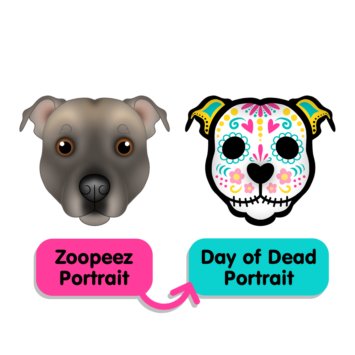 Day Of Dead Portrait Text Add On