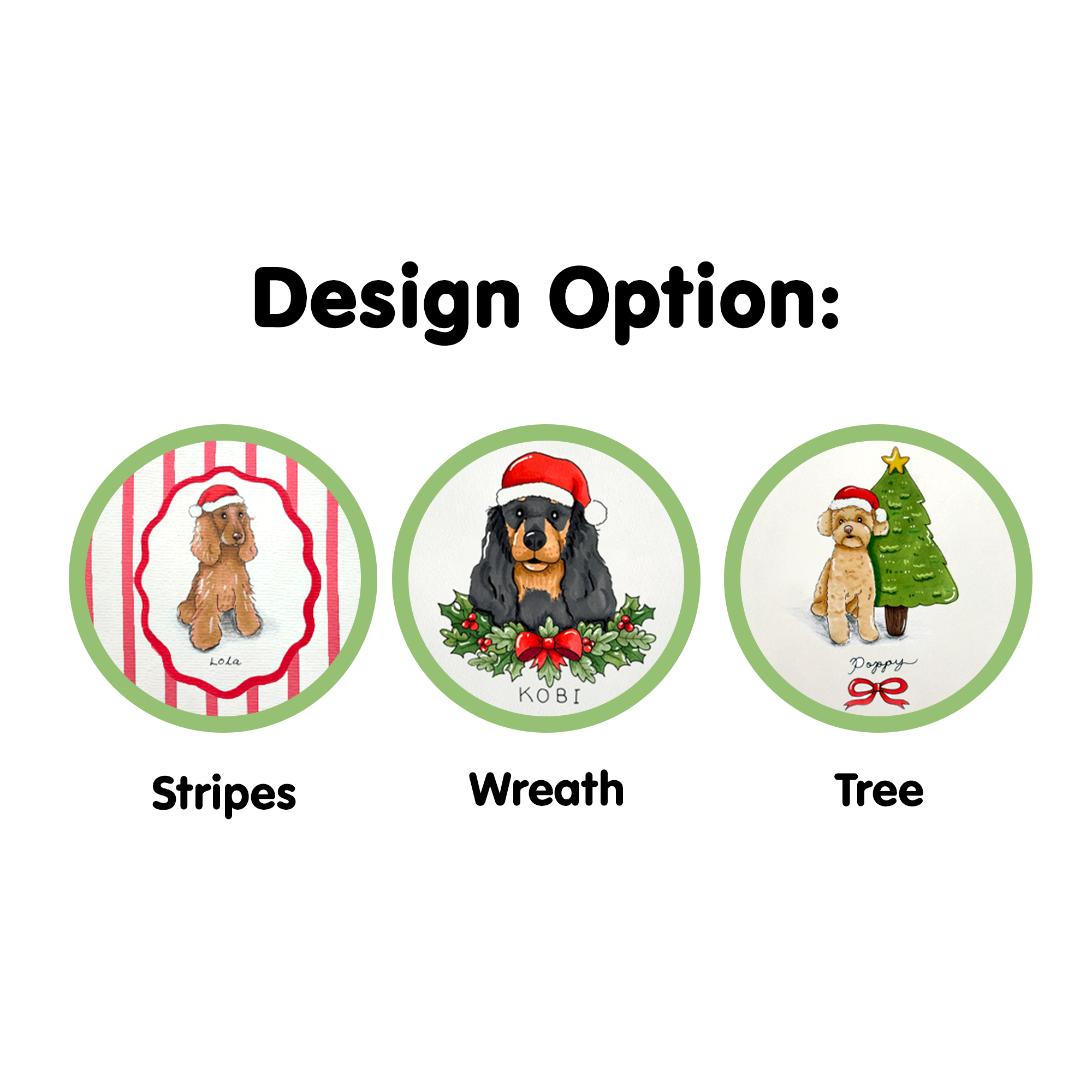 Framed Christmas Pet Portrait - Hand-drawn