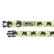 Flower Checker Dog Portrait Collar